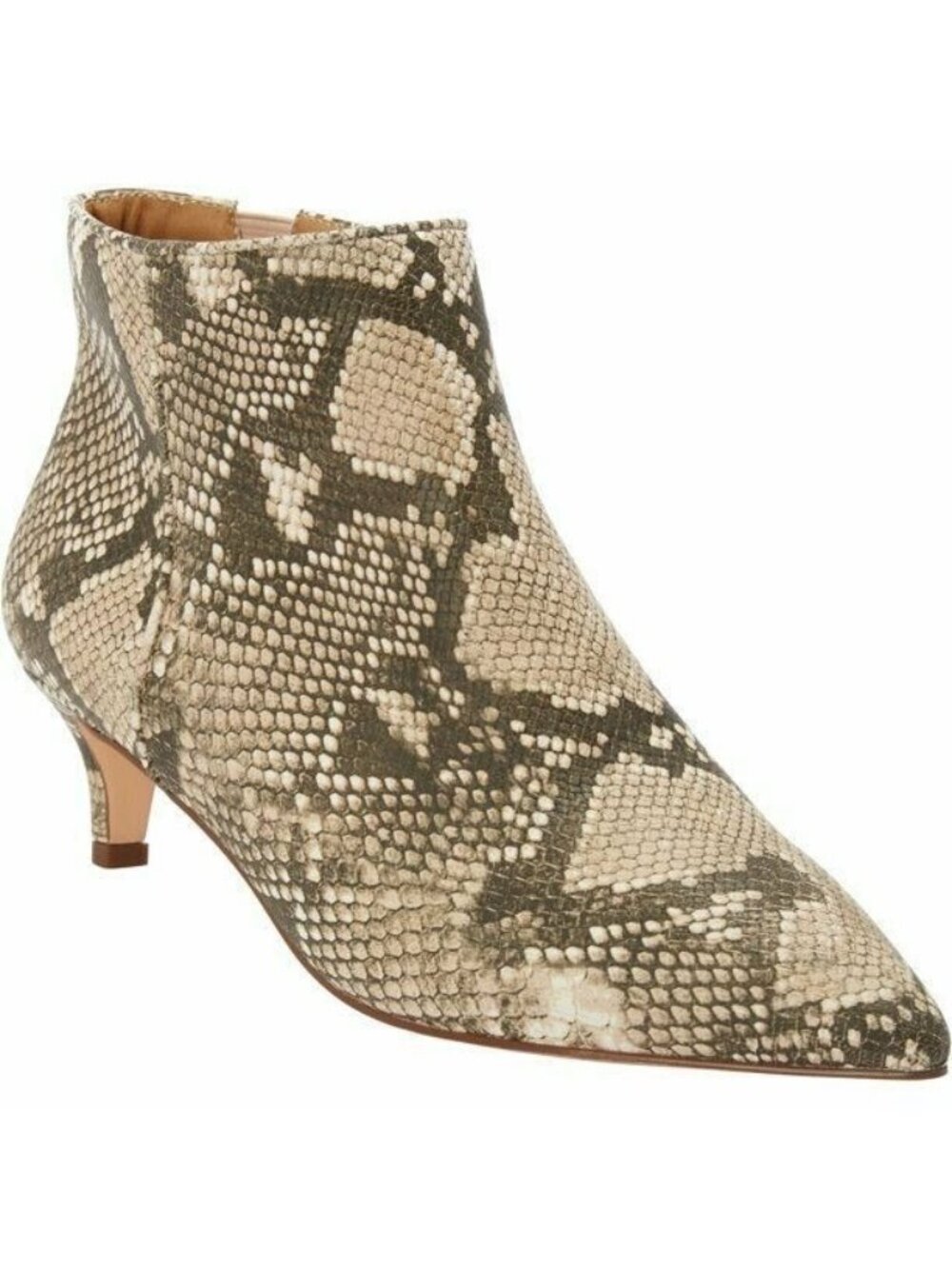 ComfortView Meredith Ankle Bootie Women Size 7 WW Snakeskin Print Kitten Heel